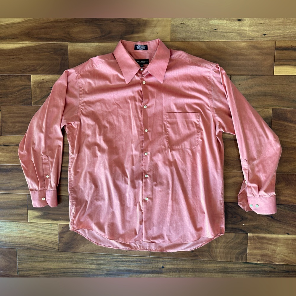 Crazy Horse Iridescent Coral Dress Shirt size 17.5 Neck 34-35